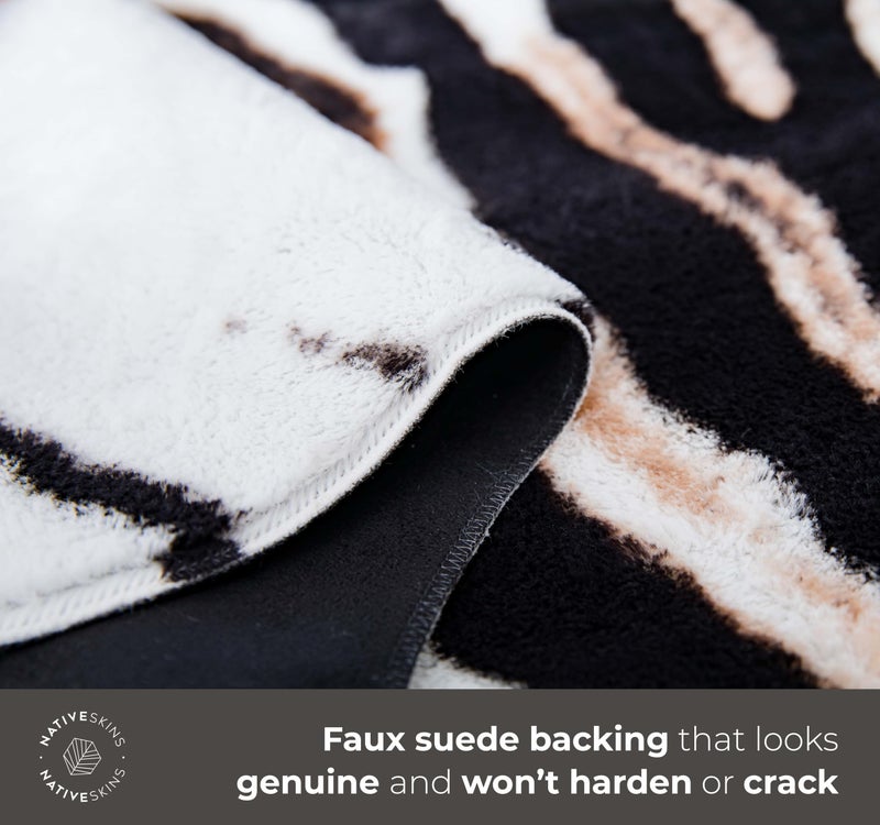 NativeSkins Faux Zebra (Large) | 4.6ft x 6.6ft | Zebra Print | Western Bedroom Decor | Hand-Cut, Faux Suede No-Slip Backing | Western Rug | Animal Print Rug | Zebra Hide - Image 4